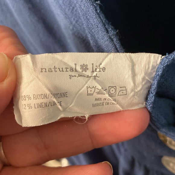 Natural Life Avery Jumpsuit Washed Indigo Wide Leg Lagenlook Linen Blend Size M - Picture 9 of 10